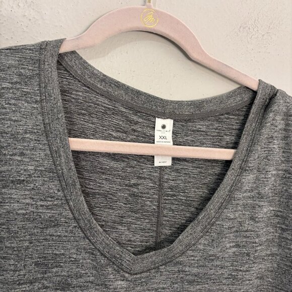 Yogalicious Lux Box Tee Shirt V Neck Gray Women XXL - Picture 3 of 9